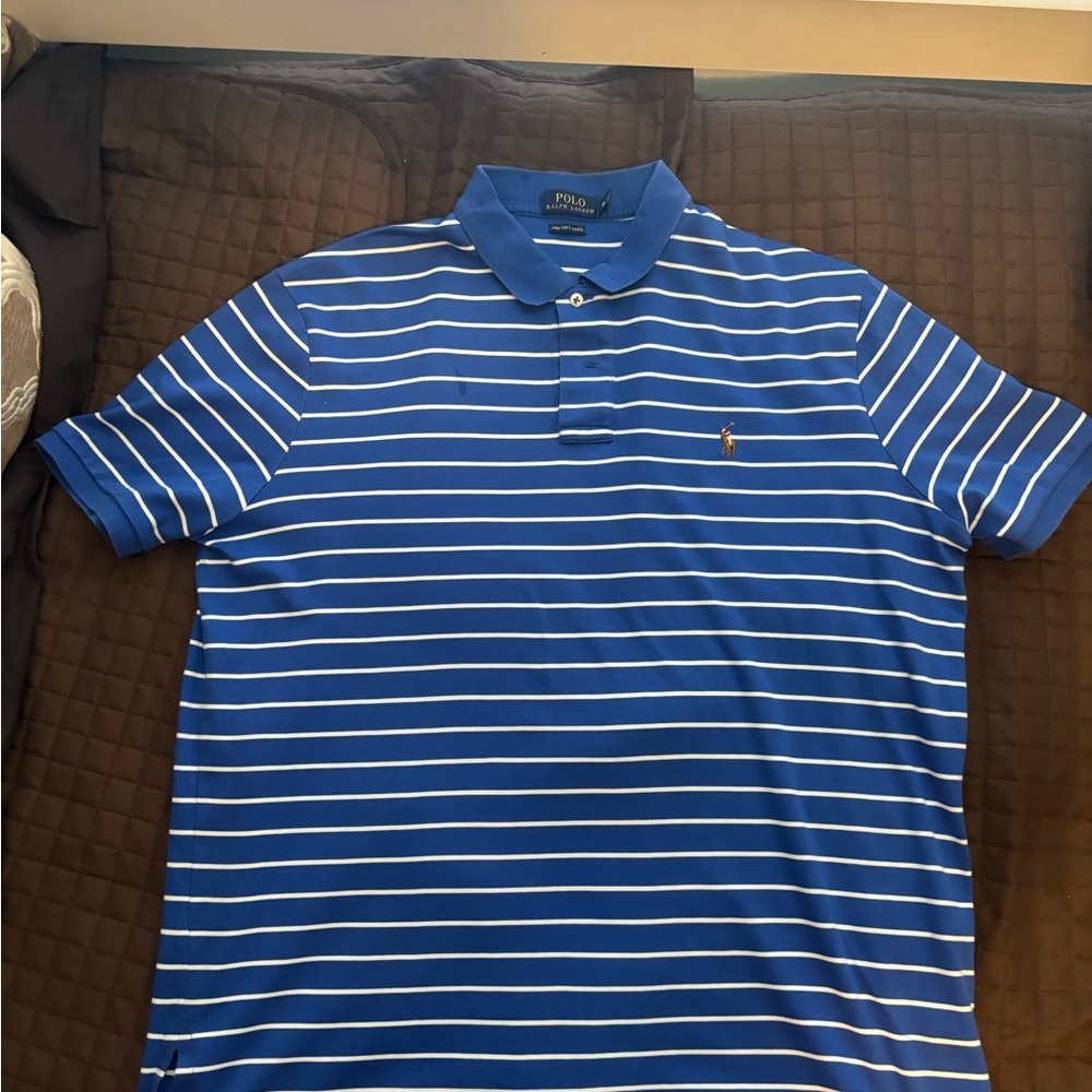 Polo by Ralph Lauren Blue and White Striped Polo Shirt